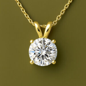 1ct Lab Grown Diamond Necklace | G VS Round Brilliant | 14K  Gold